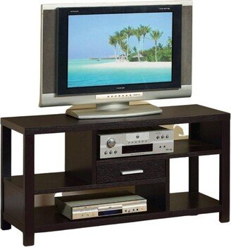 47.25W TV Stand with 4 Shelves and Drawer in Red Cocoa Finish