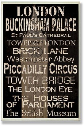 Home Decor London Landmark Typography Wall Plaque Art, 12.5 x 18.5