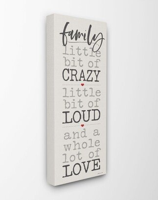 Little Bit of Crazy Whole Lot of Love Family Typography Canvas Wall Art, 13 L x 30 H