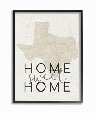 Home Sweet Home Texas Typography Framed Giclee Art, 11 x 14