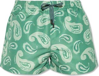 Paisley Printed Drawstring Swim Shorts-AD