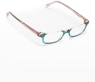 What Inheritance Semi-Rimless Rectangle Acetate Reader Glasses