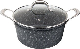 Masterpan Nonstick 5Qt Granite Look Stock Pot With Glass Lid-AA