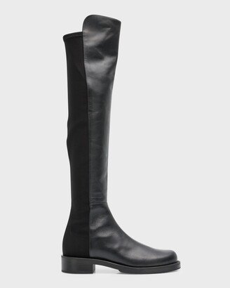 5050 Bold Leather Over-The-Knee Moto Boots-AA