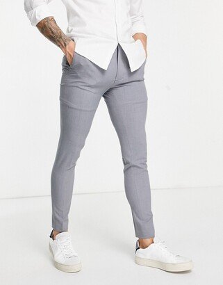 super skinny suit pants in mid gray