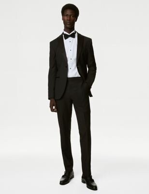 Skinny Fit Stretch Tuxedo Trousers