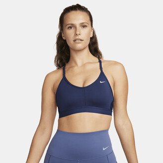 Women's Indy Light-Support Padded V-Neck Sports Bra in Blue