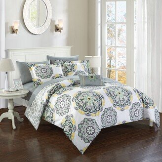 8-piece Catalonia Reversible Grey Comforter Bed in a Bag Set