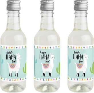Big Dot Of Happiness Whole Llama Fun - Mini Wine Bottle Label Stickers Fiesta Party Favor Gift 16 Ct
