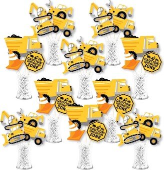 Big Dot Of Happiness Dig It - Construction Zone - Centerpiece Sticks Showstopper Table Toppers 35 Pc