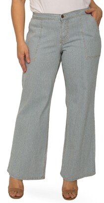 Mona High Waist Stripe Wide Leg Jeans