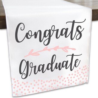 Big Dot Of Happiness Rose Gold Grad - Graduation Party Table Decor - Cloth Table Runner - 13 x 70 in
