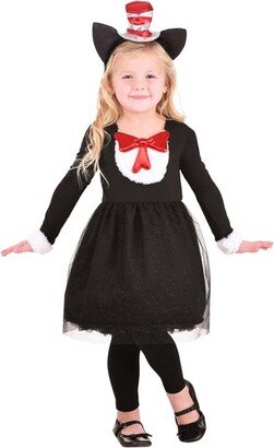 HalloweenCostumes.com 2T Girl Dr. Seuss The Cat in the Hat Costume for Toddler Girls., Black/Red/White