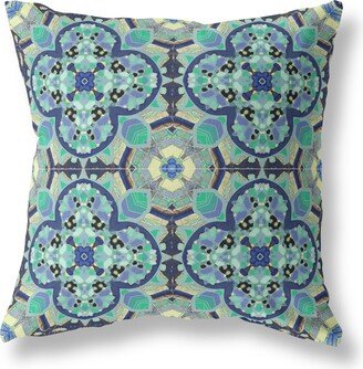 Amrita Sen Designs Clover Leaf Floral Indoor Outdoor Zippered Pillow