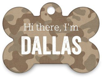 Pet Tags: Rustic Camouflage Bone Pet Tag, Beige