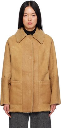 Tan Reversible Shearling Jacket