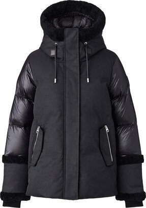 Cyrah Arctic Twill Down Jacket With Shearling Trim