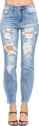 Judy Blue Destroyed Boyfriend Jean In Light Wash