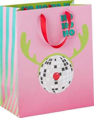 The Tote Medium Vertical Disco Reindeer Pink/Silver