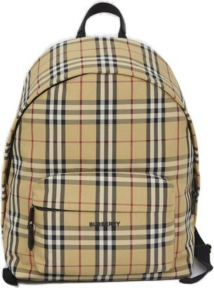 Check Pattern Zipped Backpack