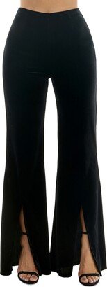 Alex & Sophia Juniors' Velvet Pull-On Front-Slit Pants