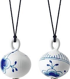 Blue Fluted Mega Christmas Baubles, Set of 2