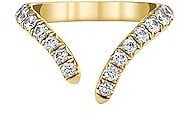 Logan Hollowell French Pave Diamond Tusk Ring in Metallic Gold