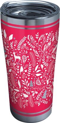 Foliage And Fern Christmas Holiday Triple Walled Insulated Tumbler Travel Cup Keeps Drinks Cold & Hot, 20oz, Stainless Steel