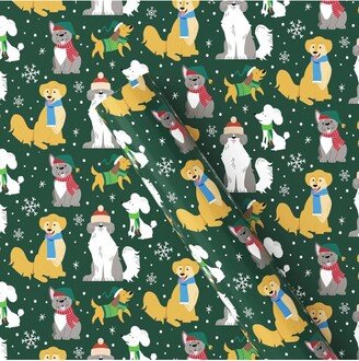 25 sq ft Dogs Christmas Gift Wrap Green - Wondershop™