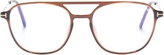 Tortoiseshell-Effect Pilot-Frame Glasses-AA