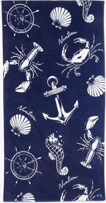 Vintage Sea Print Beach Towel