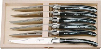 Laguiole Set Of 6 Horn Handle Knives-AA