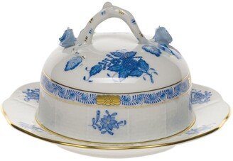 Chinese Bouquet Blue Covered Butter Dish