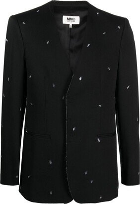 Abstract-Print Knitted Blazer