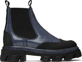 Blue Cleated Low Chelsea Boots