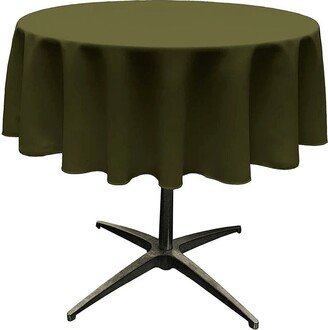 Round Polyester Poplin Tablecloth - Olive Choose