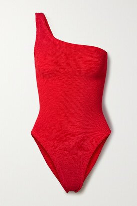 Net Sustain Nancy One-shoulder Seersucker Swimsuit - Red