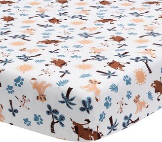 Disney Baby Lion King Adventure White Baby Fitted Crib Sheet