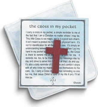 Curata Devotional Wood Cross Pocket Remembrance with Prayer Card