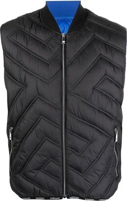 Greca quilted zip-up gilet