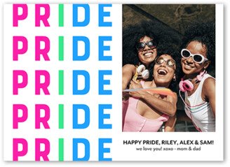 Greeting Cards: Polysexual Flag Pride Month Greeting Card, White, 5X7, Luxe Double-Thick Cardstock, Square