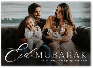 Eid Cards: Script Greetings Eid Card, Black, 5X7, Matte, Signature Smooth Cardstock, Square-AA