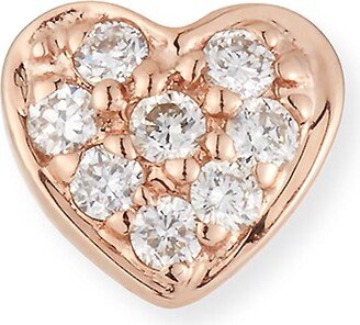 14k Diamond Heart Single Stud Earring