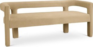 Meridian Furniture Athena Collection Modern | Contemporary Upholstered Bench with Soft Velvet