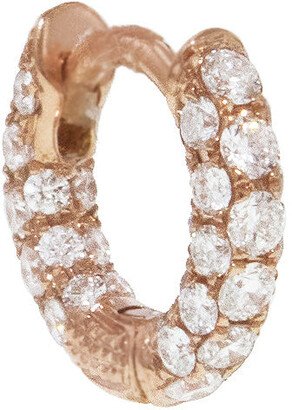 5mm Five Row Diamond Pavé Hoop Rose Gold Single Earring