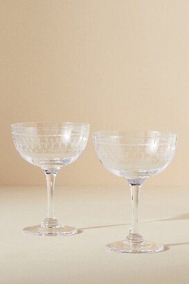 The Vintage List Crystal Champagne Saucer Glasses, Set of 2