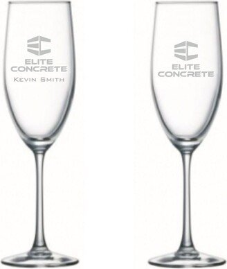 Engraved Champagne Glasses - Custom Wedding Party Gift His & Her Personalized