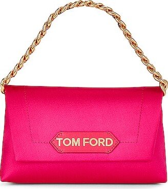 Satin Label Mini Chain Bag in Fuchsia