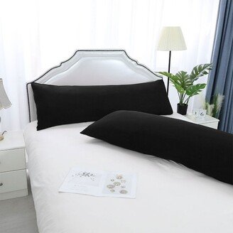 2 Pcs 20x48 1800 Series Soft Brushed Microfiber Pillow Cover Black - PiccoCasa