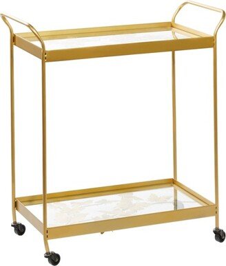 Contemporary Metal Bar Cart Gold - Olivia & May